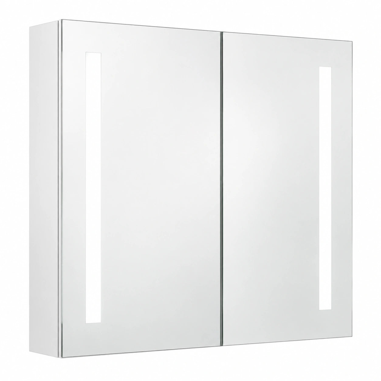 Armario de Baño con Espejo LED y Estantería Blanca 62x14x60 cm