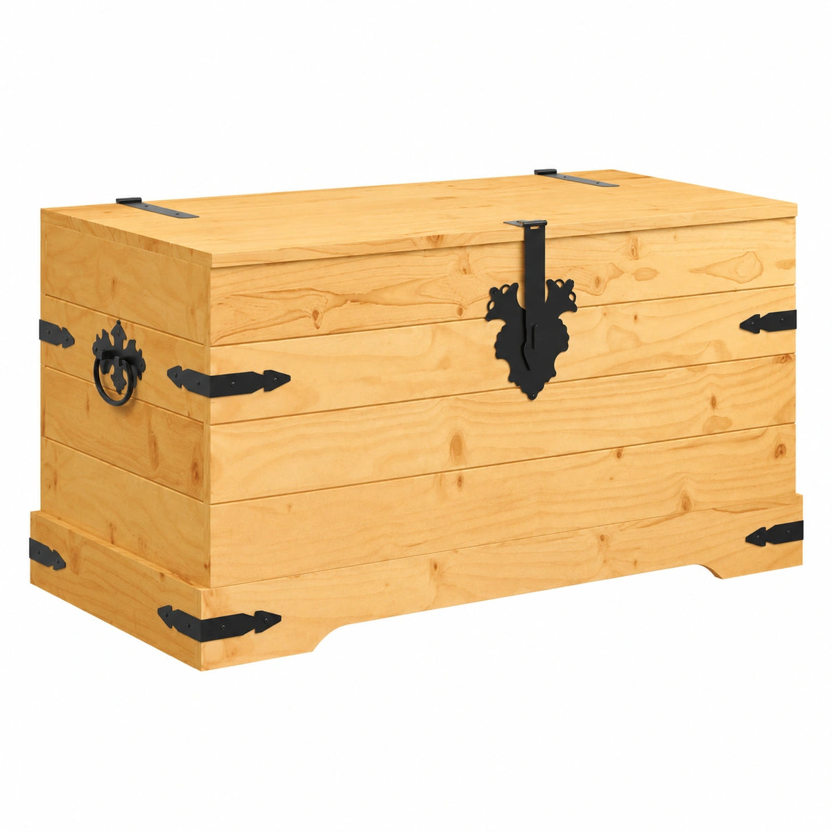 Cofre de Madera de Pino para Almacenamiento 91x50x47 cm, 18 kg