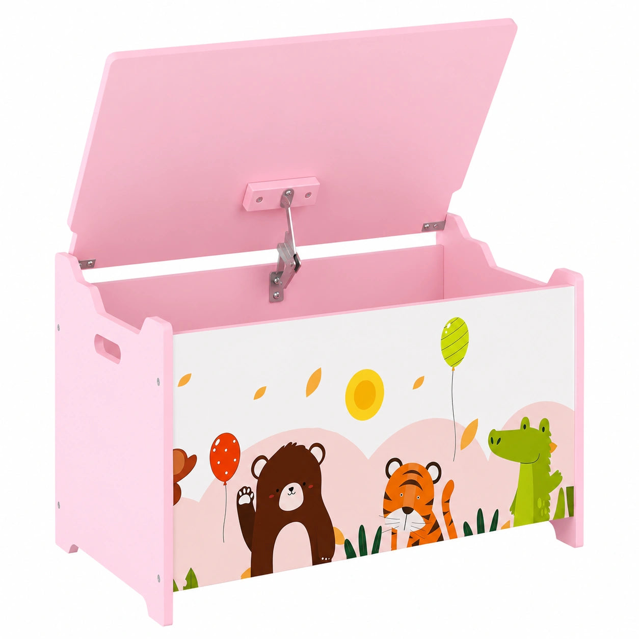 Caja Organizadora para Juguetes con Tapa Suave y Asas, Estampado de Animales, Ideal para Dormitorio y Sala de Juegos