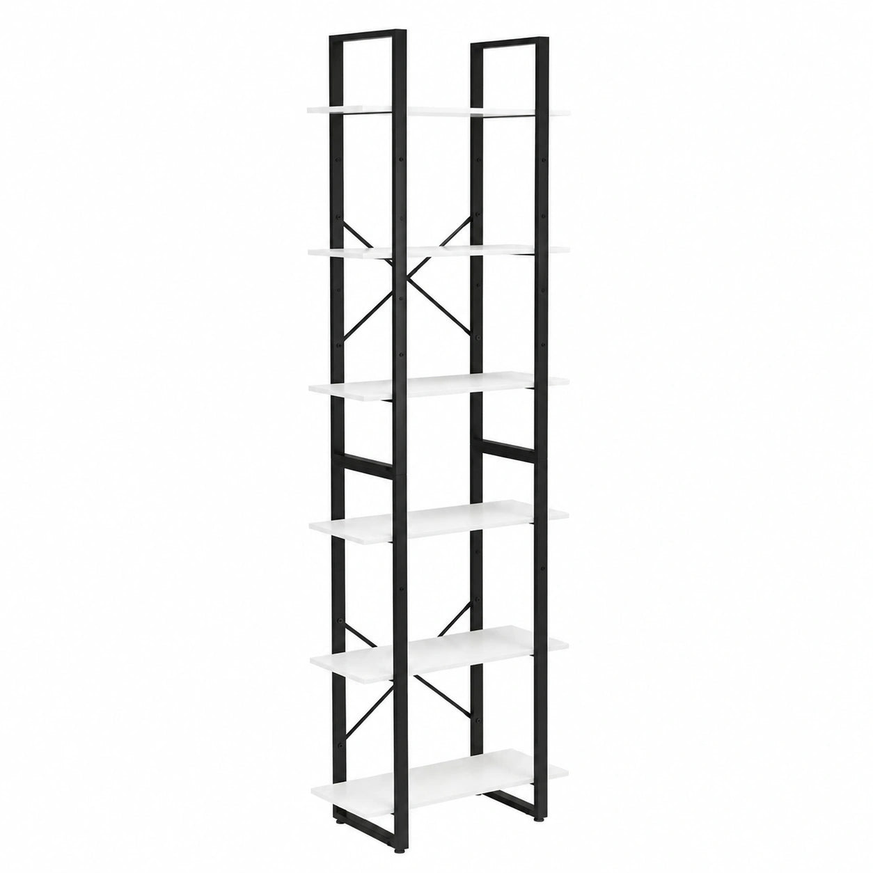 Estantería de Pino Macizo Blanca 60x30x210 cm para Salón u Oficina