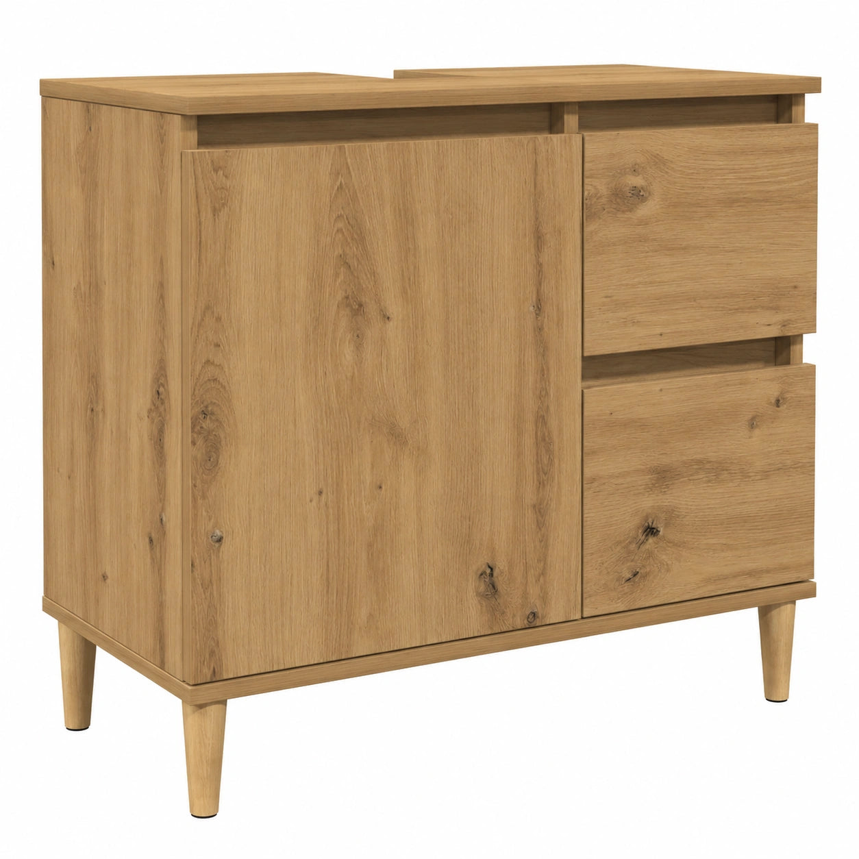 Armario de Baño en Madera de Roble de 65 cm con Diseño Moderno