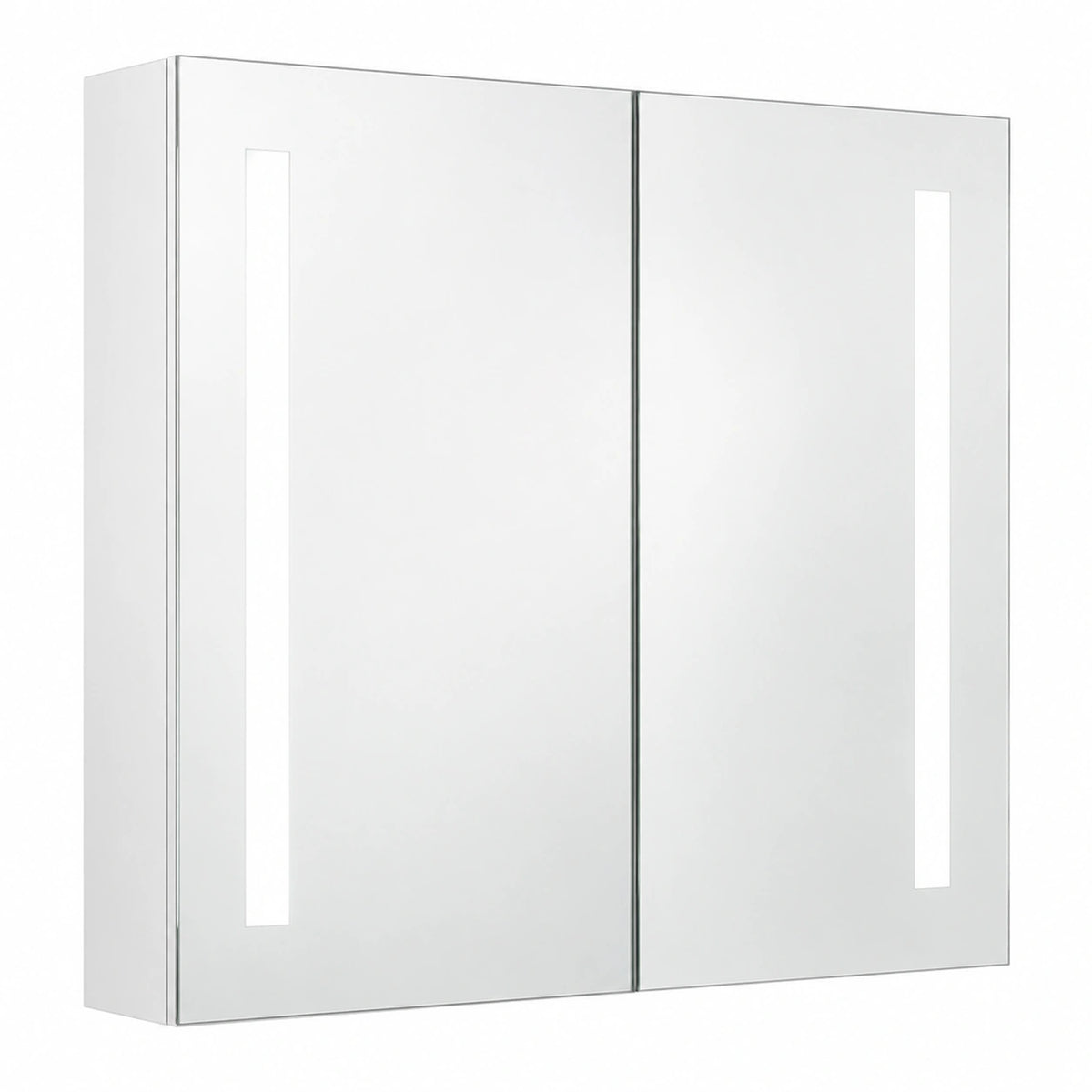 Armario de Baño con Espejo LED y Estantería Blanca 62x14x60 cm