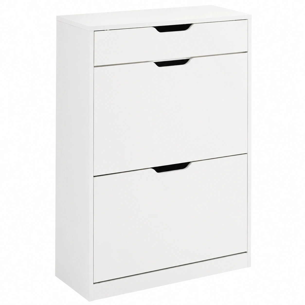 Armario Zapatero SoBuy con Cajón, 60 cm de Ancho, Diseño Moderno para Espacios Reducidos, Fácil Montaje - Blanco