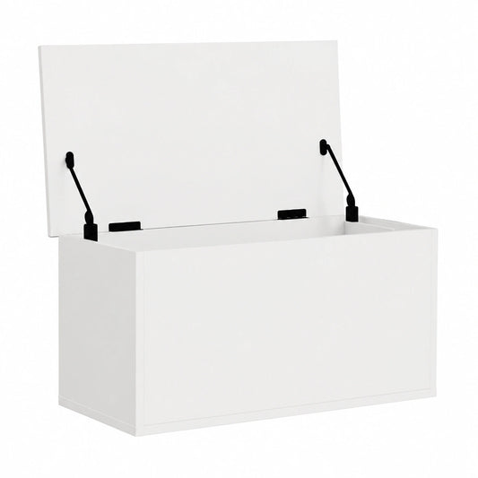 Cajón de Almacenamiento Infantil de Madera, Banco de Juguetes con Tapa, Blanco 60x35x39 cm