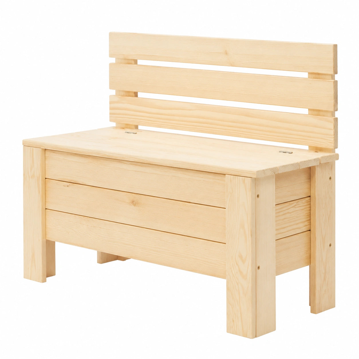 Baúl de Jardín de Pino Macizo 111L, 71x54x29 cm para Cojines, Mobiliario Exterior Resistente