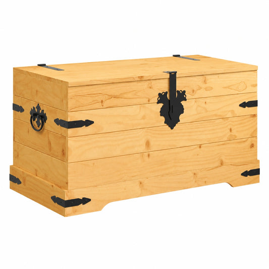 Cofre de Madera de Pino para Almacenamiento 91x50x47 cm, 18 kg
