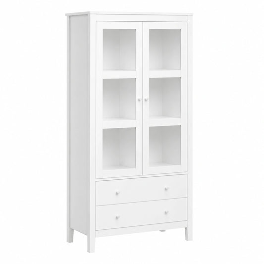 Aparador HOMCOM para Salón y Cocina con Puertas de Vidrio y Almacenamiento