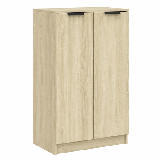Armario Zapatero de Madera Roble con Puertas y Estantes para Pasillo