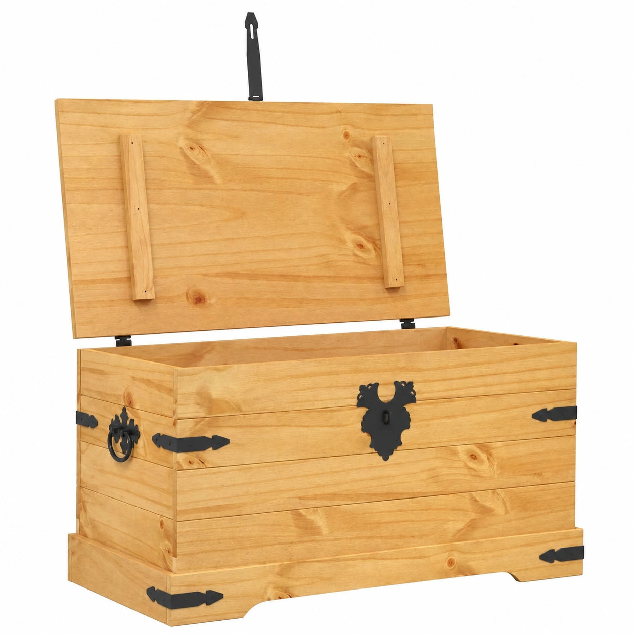 Cofre de Almacenamiento de Madera de Pino para Salón y Dormitorio