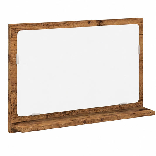 Armario de Baño con Espejo de Madera Reciclada 60x11x37 cm