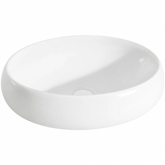 Lavabo Ovalado de Cerámica Blanca para Baño - Diseño Moderno sobre Encimera