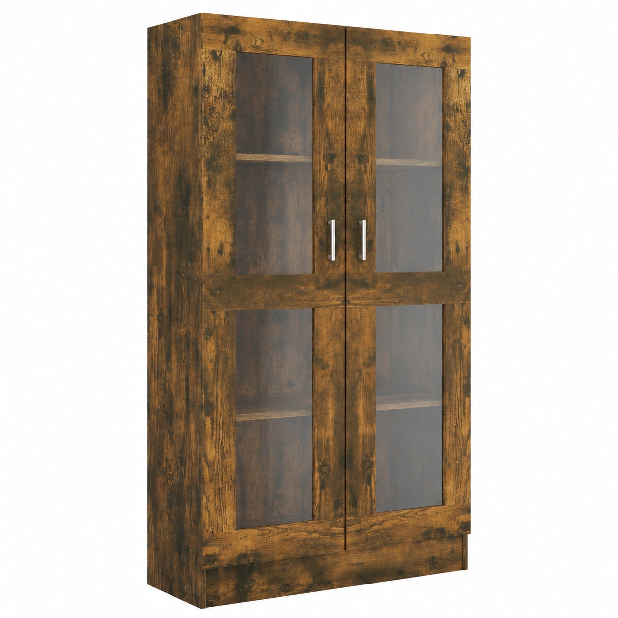 Mueble Vitrina de Roble Ahumado 82,5x30,5x150 cm de Madera Multicapa