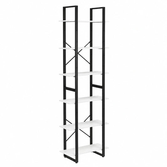 Estantería de Pino Macizo Blanca 60x30x210 cm para Salón u Oficina