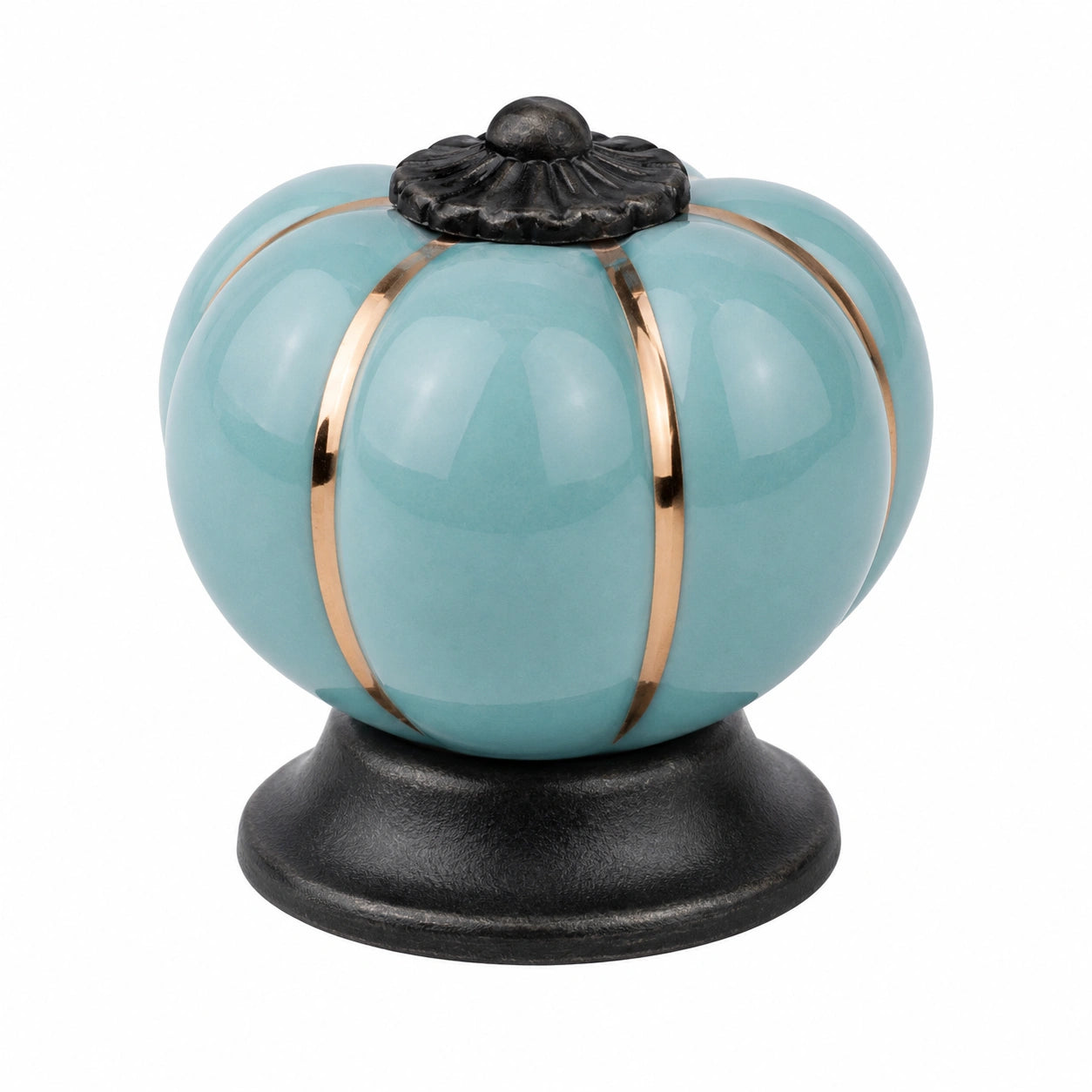 NAKUPENDA Pomos de Calabaza de Cerámica para Muebles y Cajones, Set de 6, Azul Claro