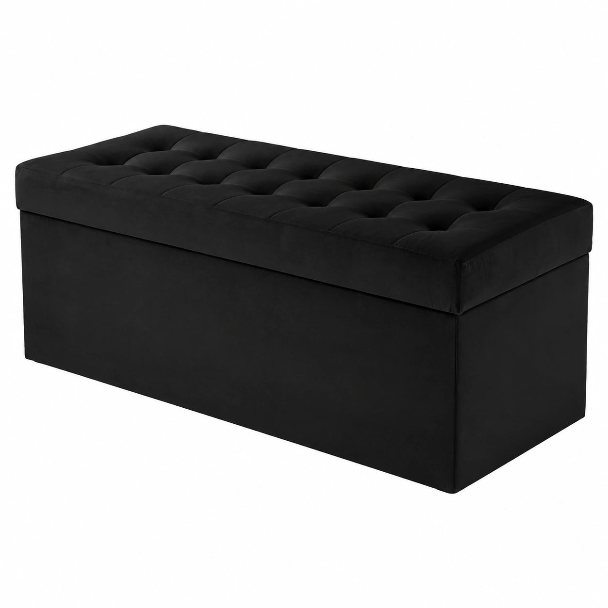 Banco Puf con Almacenaje 45 x 120 cm Gris Oscuro - Estructura Robusta, Diseño Elegante y Sin Montaje
